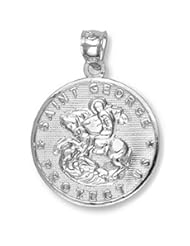 White Gold Saint George Pendant