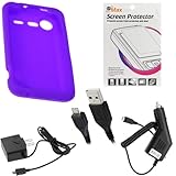 GTMax Purple Soft Rubber Silicone Skin Protector Cover Case + Clear LCD Scr ....