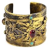 Gypsy "Endulge" Turquoise Oxidized Gold Cuff Bracelet