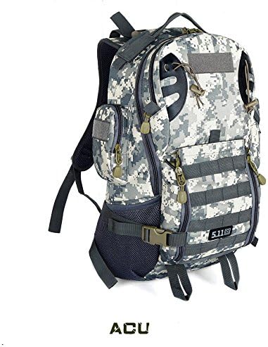 60L Solid Nylon Bag Unisex Outdoor Sport Climbing Hiking Trekking Military Tactical Backpack (ACU Camouflage)