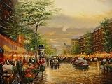 12X16 inch Cityscape Canvas Art French Florists in Paris