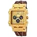 JBW Men's JB-6215-238-A "Phantom" Brown Diamond And Gold Bezel Leather Band Watch