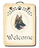German Shepard Welcome Slate