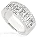 Jewelry : One of a Kind 1 5/8 ctw Princess Baguette & Round Brilliant Diamond Band (HI/VS2-SI1) in 18k White Gold