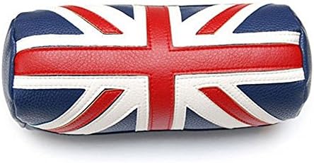 Car Seat Neck Pillow 2 pc PU Leather All Weather Zipper Union Jack Rubber Band Fixed Removable For All BMW Mini Cooper