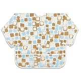 Bumkins Waterproof Art Smock - Blue/Chocolate Cubes
