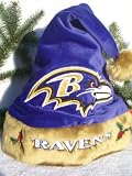 Baltimore Ravens plush holly NFL Solid color Team logo Santa Hat