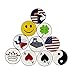 PINMEI Lot of 10 Golf Ball Markers Assorted Patterns, Soft Enamel Technique, Dia 24.4MM