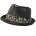 BRAID STINGY BRIM FEDORA TRILBY GANGSTER HAT STRAW Black - LARGE / EXTRA LARGE
