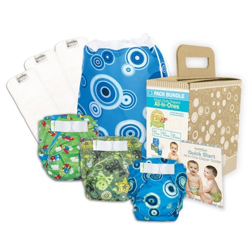 Bumkins Diaper Bundle 3-Pack- Boy Elements, Small