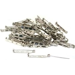 75 Bar Pin Backs Closed Clasp Hat Name Badge Parts