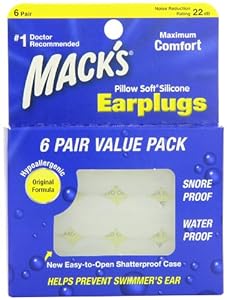 Macks Pillow Soft Silicone Earplugs Value Pack, 6-Count (Pack of 2)