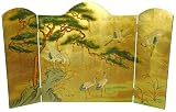 Asian Furniture & Decor - 54" Ming Design Chinese Lacquered Oriental Fireplace Screen ( Gold Leaf )