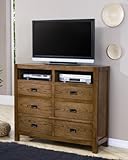 IMAGE OF Samantha TV Dresser in Natural Walnut Finish!