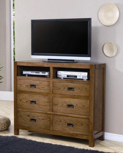 Samantha TV Dresser in Natural Walnut Finish!