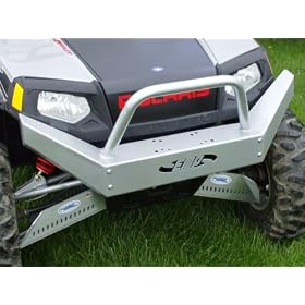 RZR Extreme Front Bumper with Top Mount Winch Plate, Metallic Silver