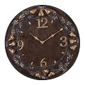 Althea Clock - Mocha Brown/ Silver/ Tan