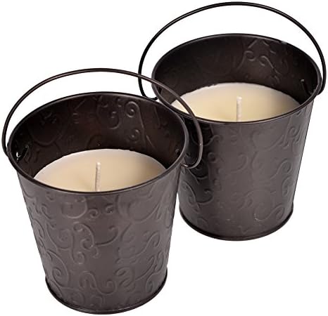 Sierra Case Pack Outdoor Backyard Metal Bucket Citronella Candles (6 Candles)