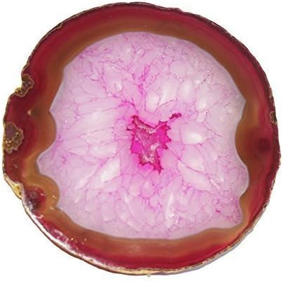 Brazilian Agate Shot Glass Coaster Set with gold leafed 23K GOLD edge includes all in photo