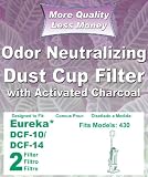 2 Pack, Eureka DCF-10 & DCF-14 Odor Neutralizing Filter; Compare With Eureka Part #62731,62396
