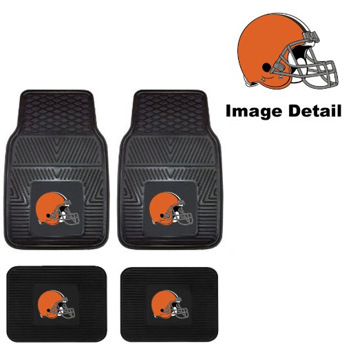 Cleveland Browns NFL Front & Rear Car Truck SUV Vinyl Car Floor Mats - 4PC On Sale