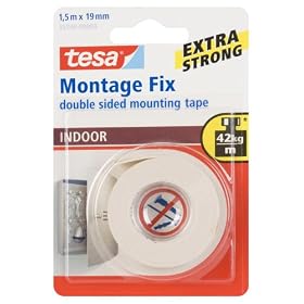 Tesa Indoor Double Sided Mounting tape, 19 mm x 1.5 m
