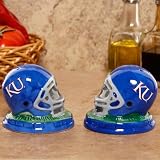 Kansas Jayhawks NCAA Helmet Salt and Pepper Shakers (3" Tall)
