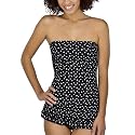 Xhila Dotted Tankini Top - Black, White
