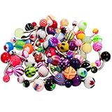 Belly Button Ring Lot 100 Assorted Belly Rings Surgical Steel 14 Gauge Banana Piercing (100 Pieces)