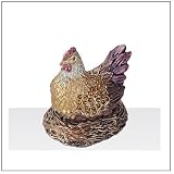 Jewelry Trinket Box with Crystal - Hen Design