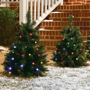 Cordless LED Pre-lit Walkway Tree, Warm White, WHITE