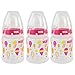 NUK 3 Piece Silicone Core Orthodontic Bottle, Slow Flow, 5 Ounce (Pink)