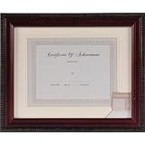 Pinnacle Mahogany Beaded Edge Document Frame with Usable Certificate, 11-Inch by 14-Inch Matted to 8-1/2-Inch by 11-Inch