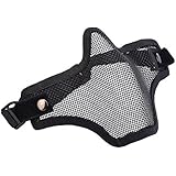 1 X Matrix Iron Face Carbon Steel "Striker" Metal Mesh Lower Half Mask (Black)