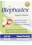 Blephadex Eyelid Wipes - Effective and Comfortable Solution for Itchy Eyelids, Blepharitis and Demodex - Contains Tea Tree Oil, Coconut Oil and a Gentle Eyelid Cleanser