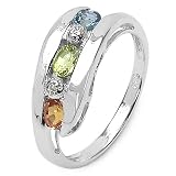 0.75 Carat Genuine Multi Gemstone Sterling Silver Ring 513Ios0NhrL. SL160 0.75 Carat Genuine Multi Gemstone Sterling Silver Ring