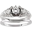 14K White Gold Diamond Wedding Set Semimount - 0.50 Ct. - CENTER STONE NOT INCLUDED