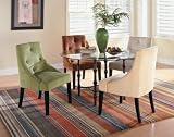5pc Retro Style Round Dining Table & 4 Beige Color Chairs Set