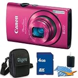 Canon PowerShot ELPH 310 HS 12MP Pink Digital Camera 4GB Bundle