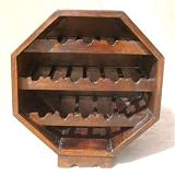 Solid Wood 14 Wine Bottles Storage Rack Holder
