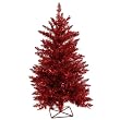 2' Pre-Lit Sparkling Red Artificial Tinsel Christmas Tree - Red Lights