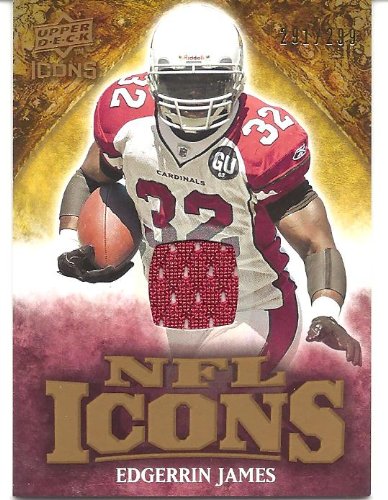 Edgerrin James 2009 Upper Deck Icons NFL Icons Jersey Card #ICEJ Arizona Cardinals