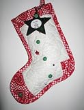 Country Quilted Christmas Stockings Handcrafted Keepsakes Personalized with Picture Frame - FREE Shipping