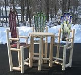 SkiChair Log Bistro Set