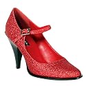 3 1/2 Inch Heel Mary Jane Glitter Pump Women'S Size Shoe With Contrast Heel
