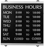 U.S. Stamp & Sign HeadLine Century Series 14x13 Inch Business Hours Sign, Black and Silver, 4247