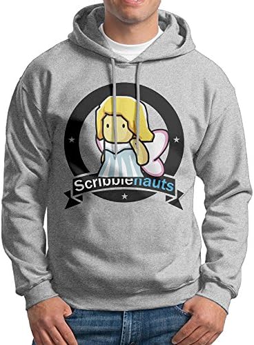 AUGU Men Scribble Angel Hooded Sweatshirt Ash