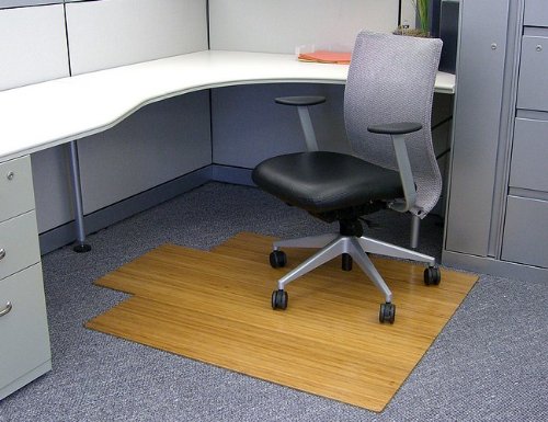44" x 52" Natural Roll-Up Bamboo & Hardwood Office Chair Mat