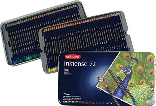 Derwent Inktense Pencils, 4mm Core, Metal Tin, 72 Count