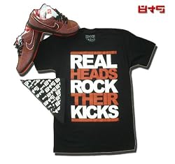8&9 "REAL HEADS" Printed Men's T-shirt By EIGHT & NINE DESIGNS Black/Red/White Limited Jordan Colorway Hand Printed 8&9 S/S Tee w/ FREE BANDANA
